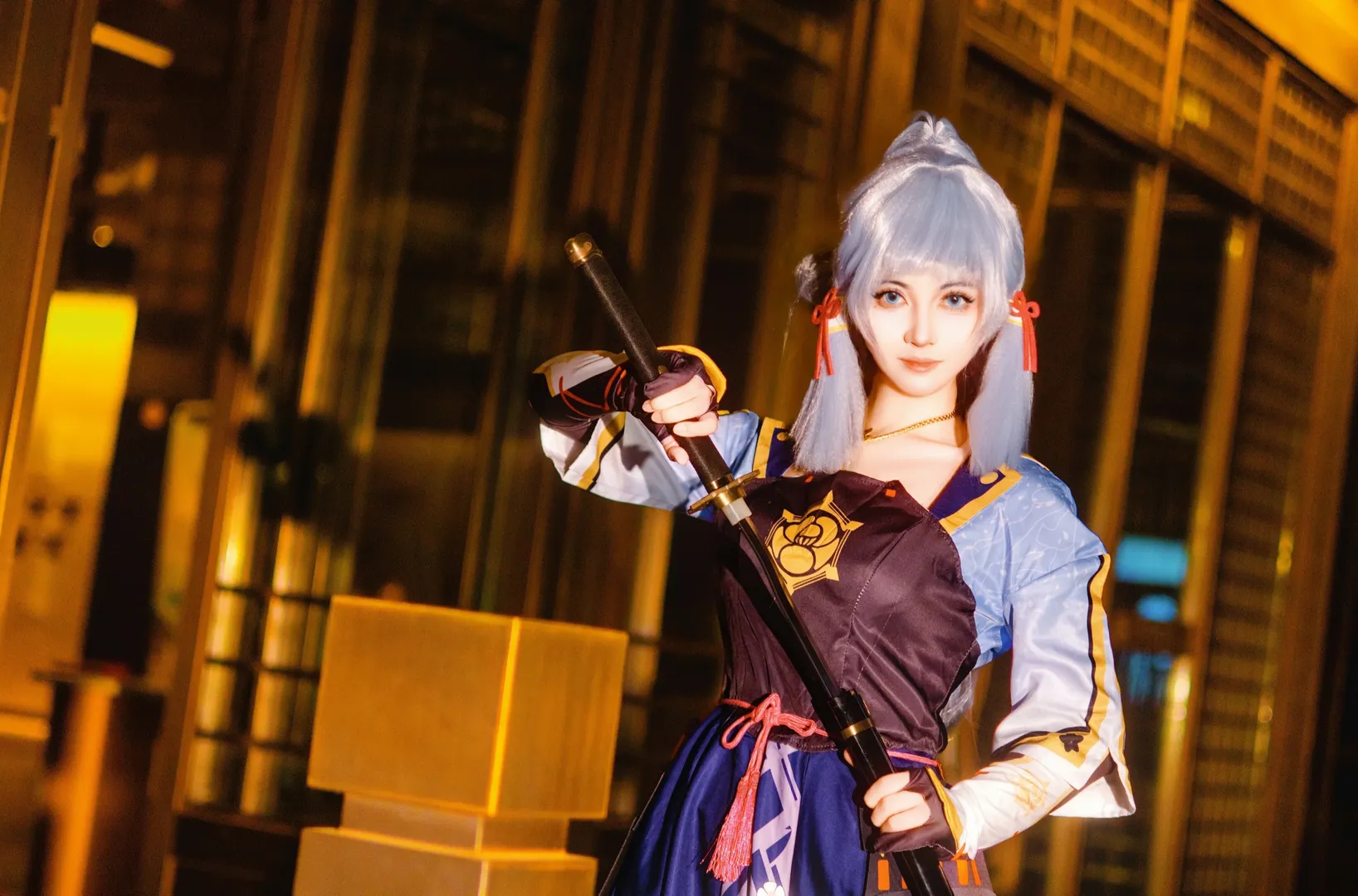 【神里绫华cos】原神神里流太刀术皆传的夜景逆光拍摄手记