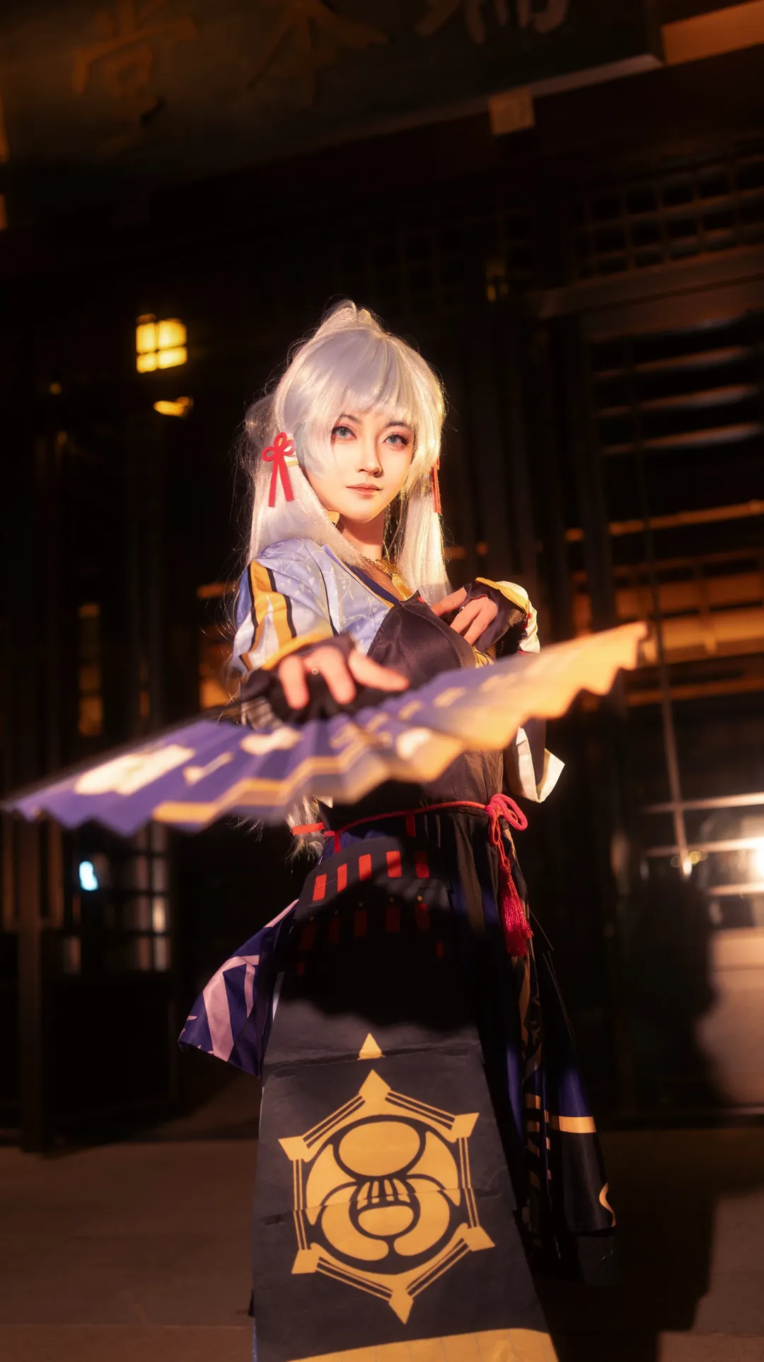 【神里绫华cos】夜色和风，折扇轻拂 - 第 4 张