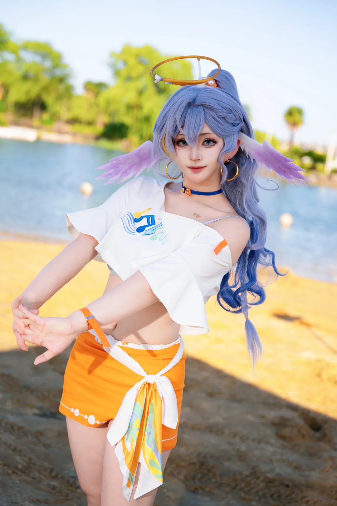 【知更鸟cos】海边冒险，崩坏：星穹铁道里的夏日定格 - 第 1 张
