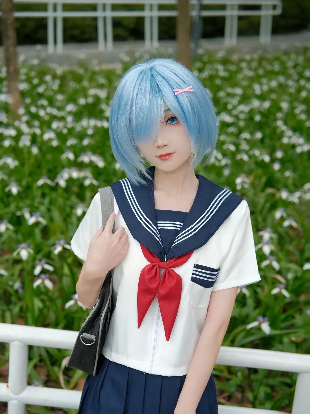 【蕾姆cos】从零开始的异世界生活，水手服少女的公园漫步 - 第 1 张