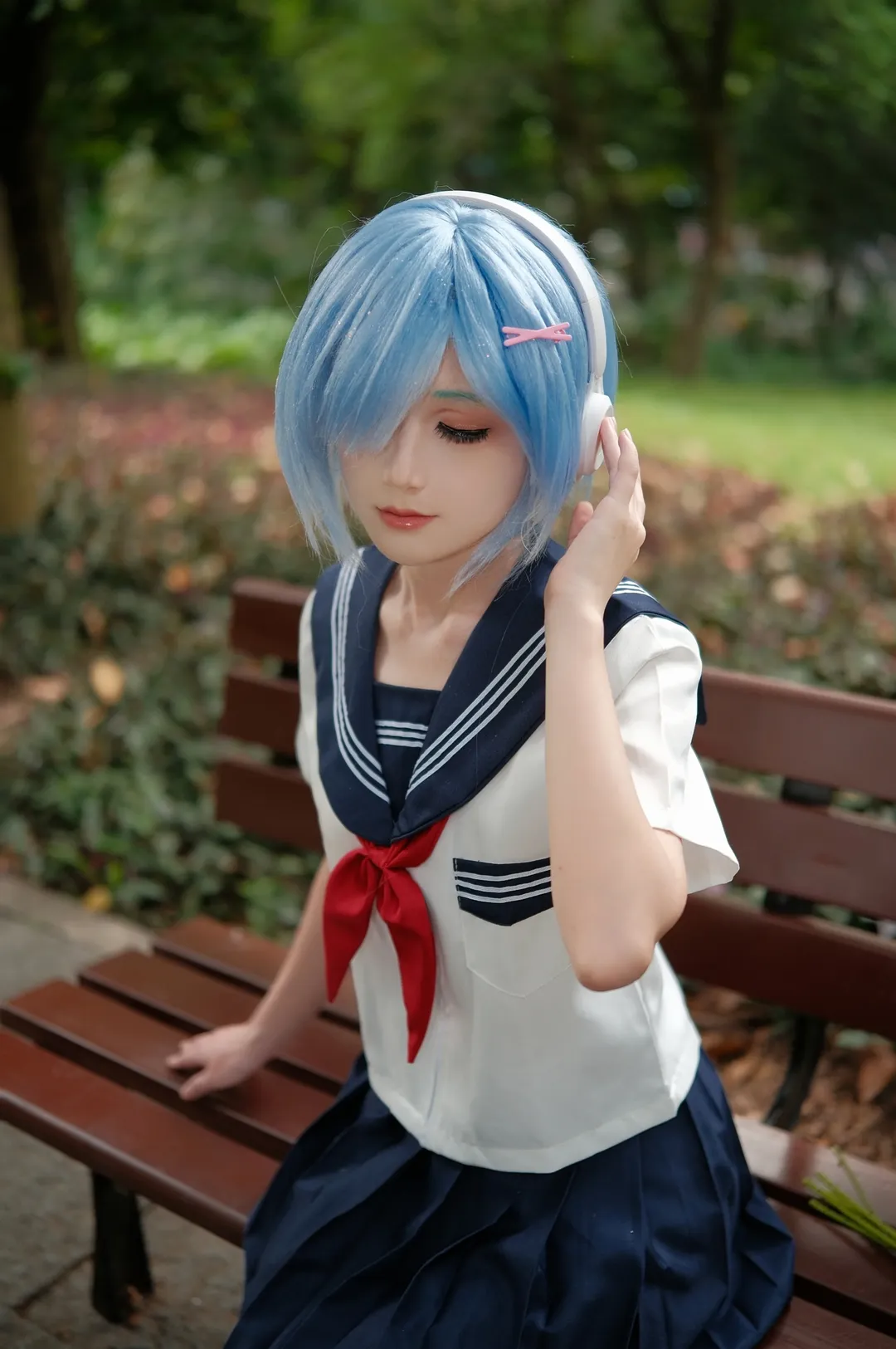 【蕾姆cos】从零开始的异世界生活，水手服少女的公园漫步 - 第 5 张
