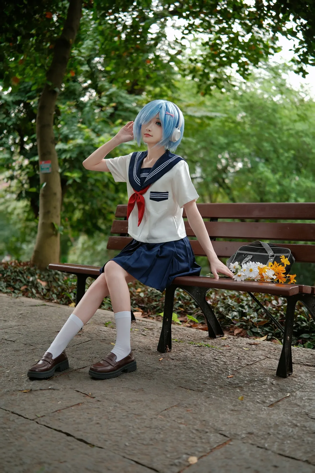 【蕾姆cos】从零开始的异世界生活，水手服少女的公园漫步 - 第 6 张
