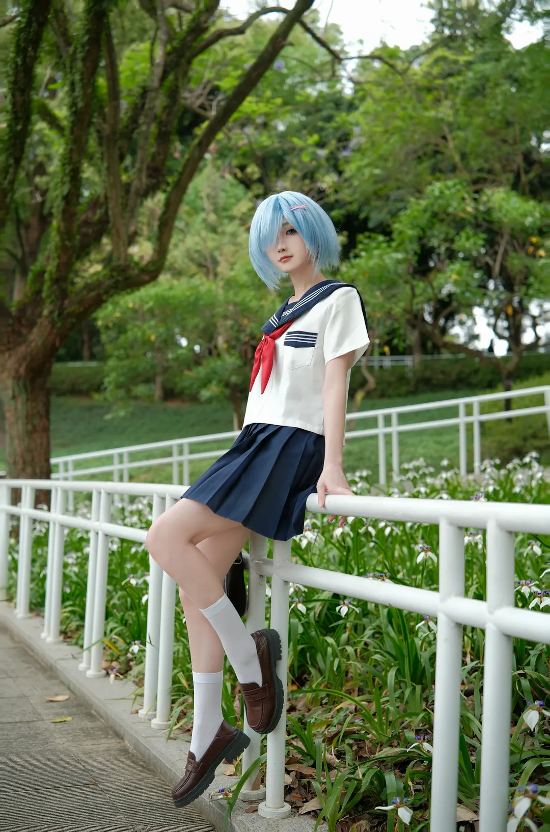 【蕾姆cos】从零开始的异世界生活，水手服少女的公园漫步 - 第 9 张