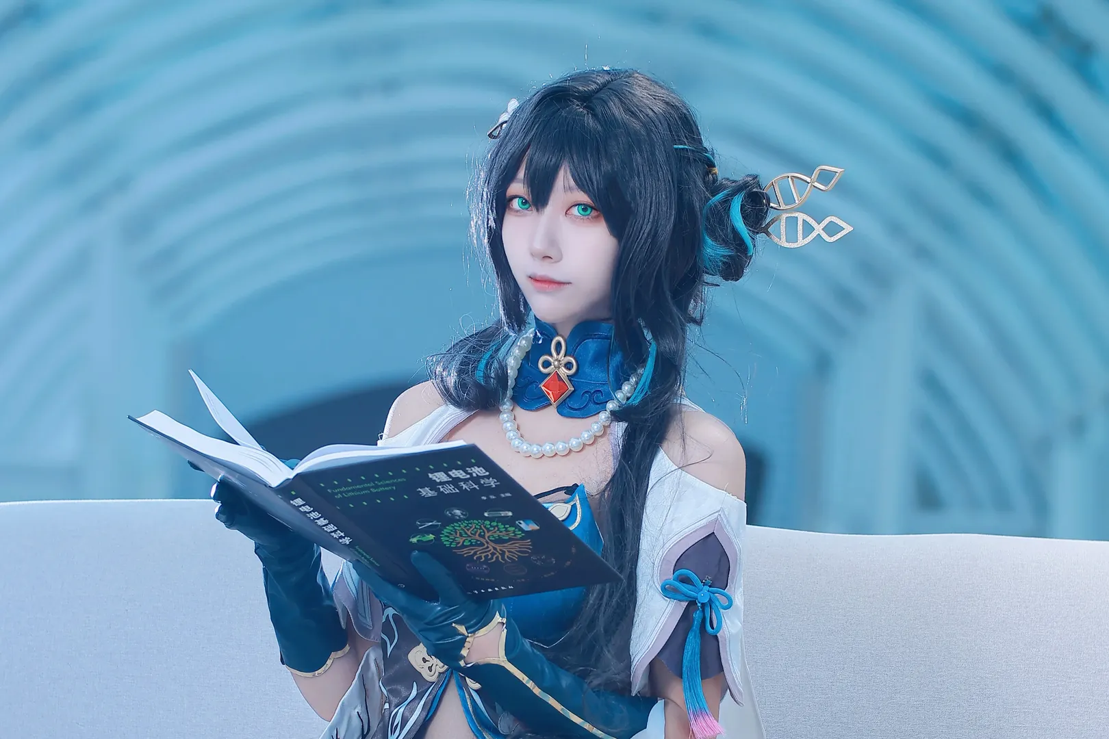 【ルアン・メェイ コスプレ】エレガントな科学実験とブルートーンの切り取り - 2 枚目