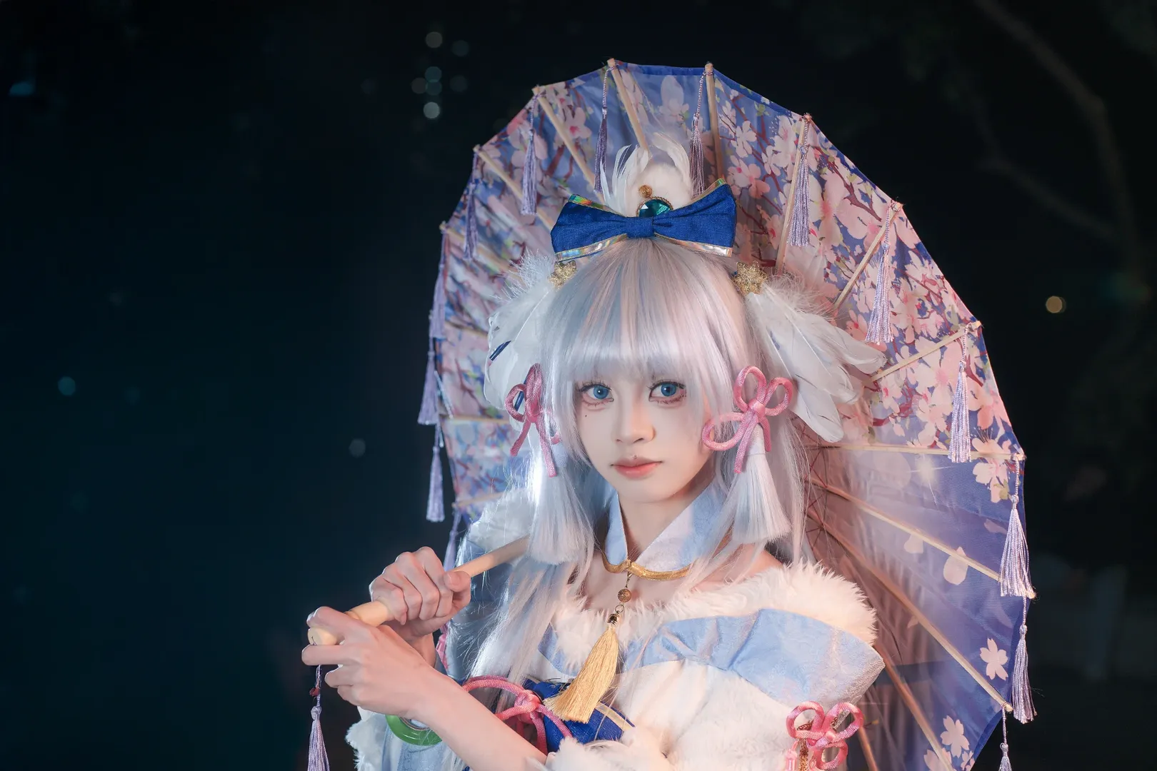 【神里绫华cos】夜场与纸伞折扇的镜头对话