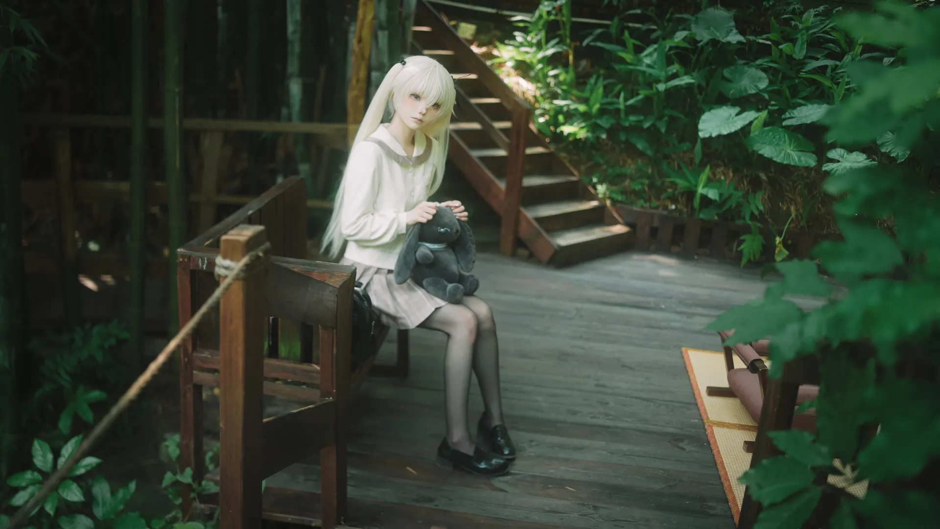 [Kasugano Sora cosplay] A Peaceful Moment in Yosuga no Sora: Capturing the Bamboo Forest Vibe by the Water - Image 2