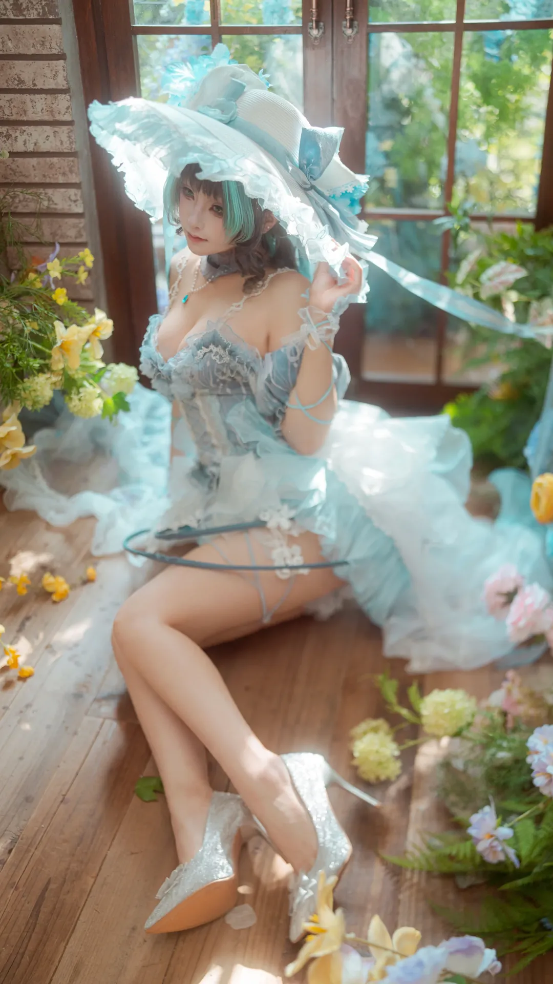 【柴郡cos】碧蓝航线废稿洋装，蓝白蕾丝与光影的梦幻交织