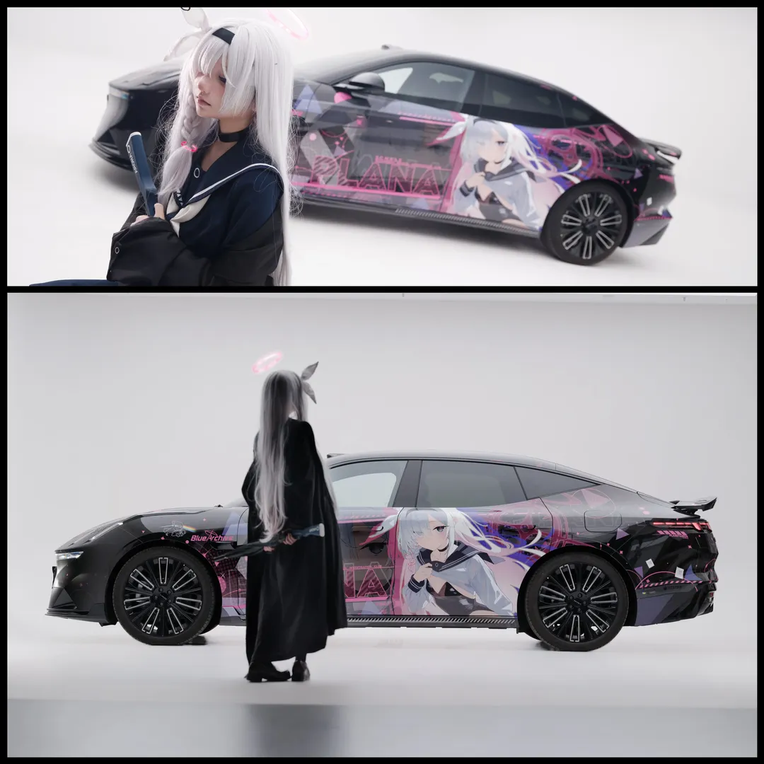 【普拉娜cos】碧蓝档案痛车，当车娘的次元碰撞 - 第 4 张
