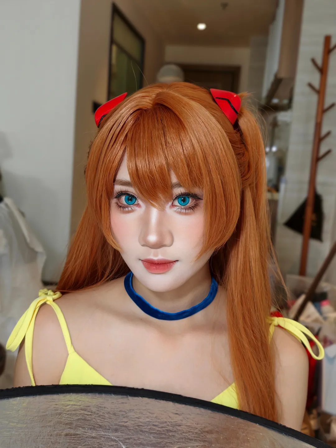 【明日香cos】EVA橘色双马尾的妆面细节记录
