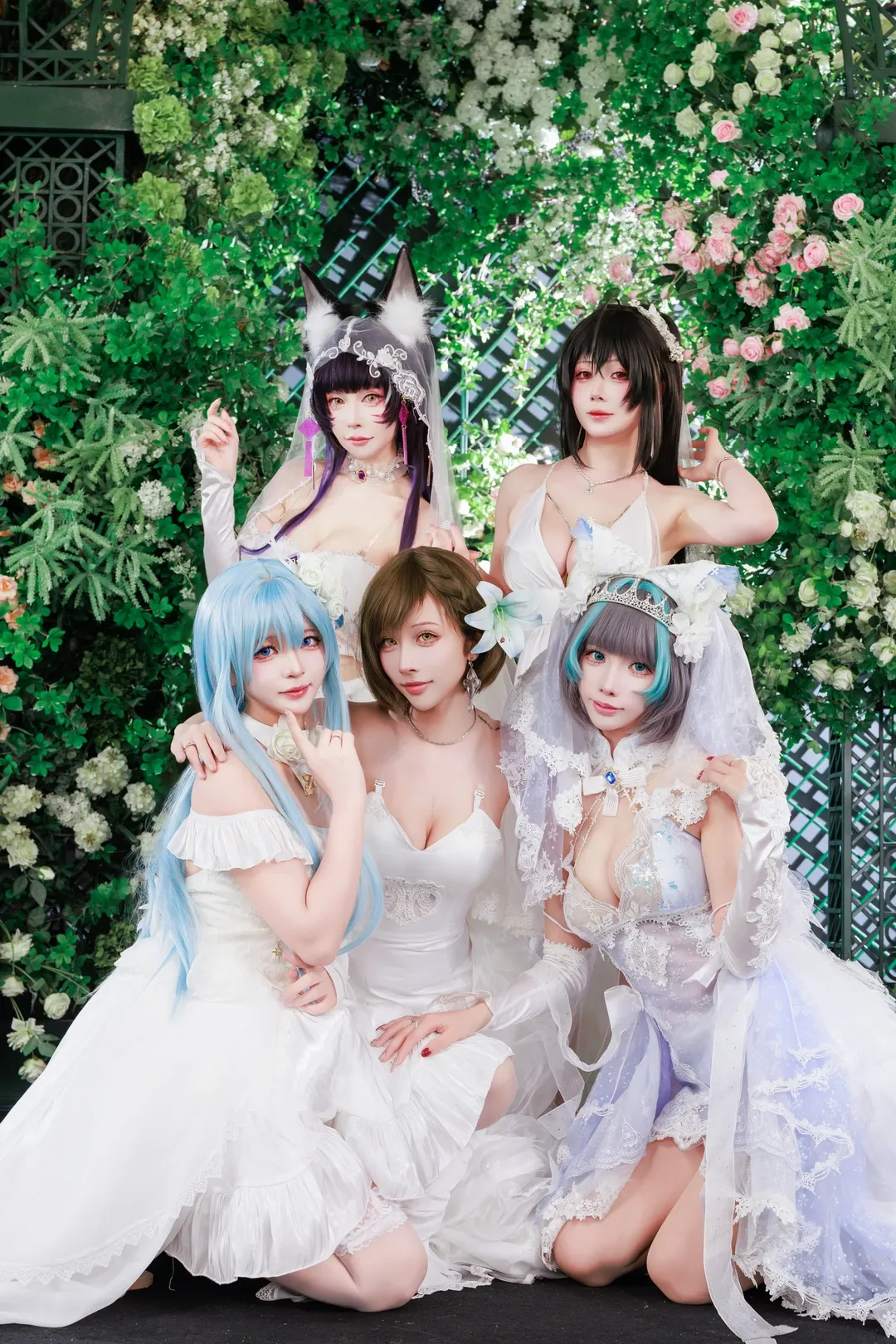 【碧蓝航线花嫁cos】纯白婚纱下的五人同框，梦幻降临
