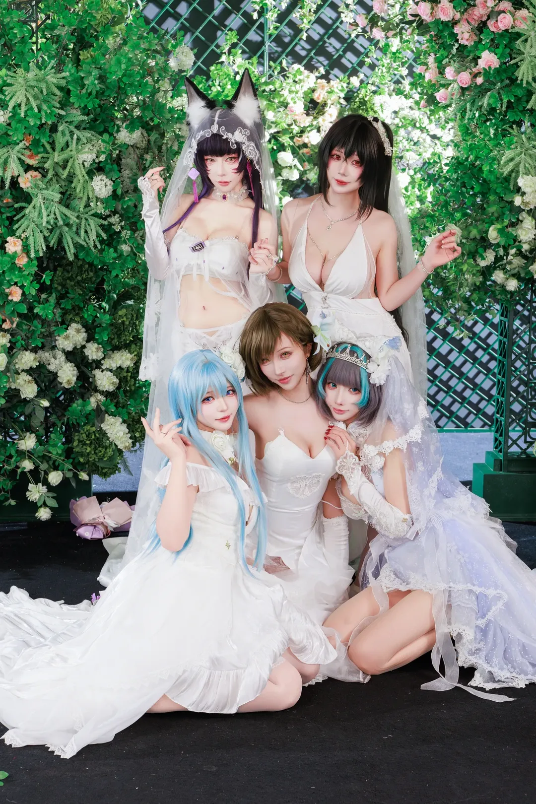 【碧蓝航线花嫁cos】纯白婚纱下的五人同框，梦幻降临 - 第 2 张