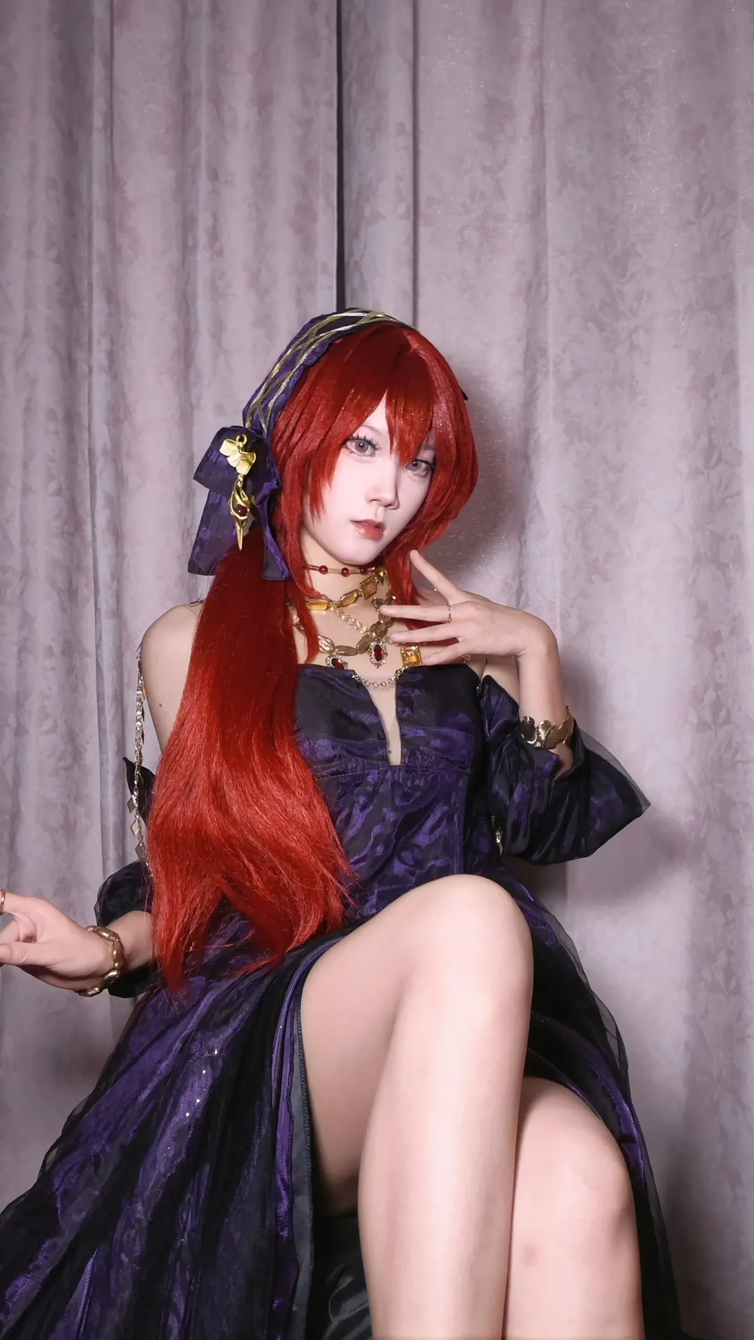 【42姐cos】明日方舟红发试妆，忘记戴角也有独特韵味
