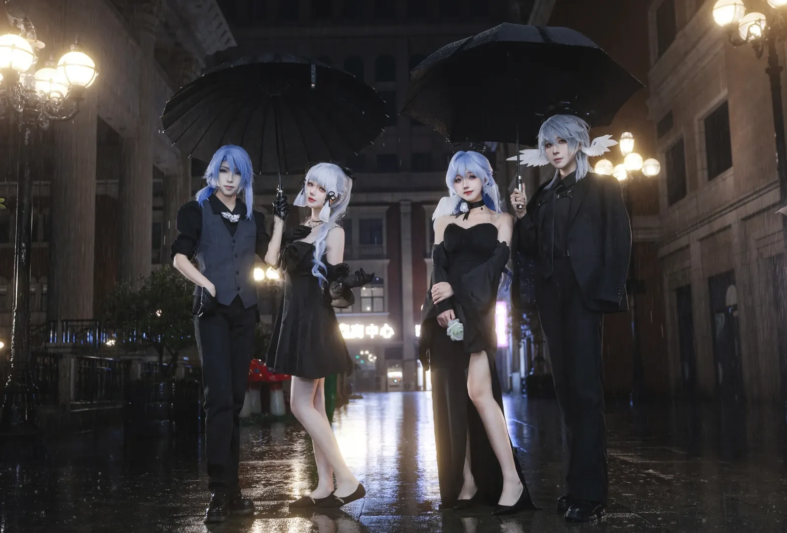 【Kamisato Ayaka cosplay】A Rainy Night Photo Shoot with Genshin Impact's Kamisato Siblings and Honkai: Star Rail's Siblings - Image 6