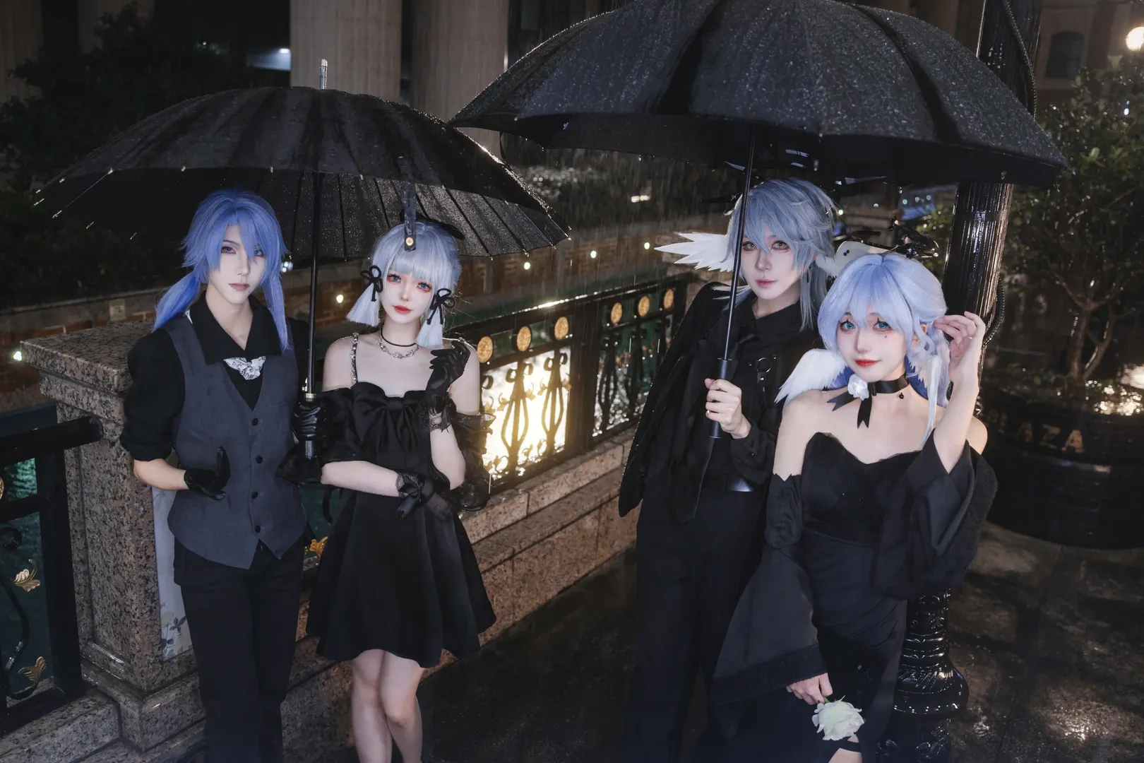 【Kamisato Ayaka cosplay】A Rainy Night Photo Shoot with Genshin Impact's Kamisato Siblings and Honkai: Star Rail's Siblings - Image 8