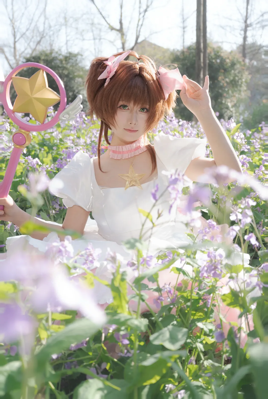 【木之本桜cos】摩卡少女樱生贺，定格春日花海浪漫时刻 - 第 1 张