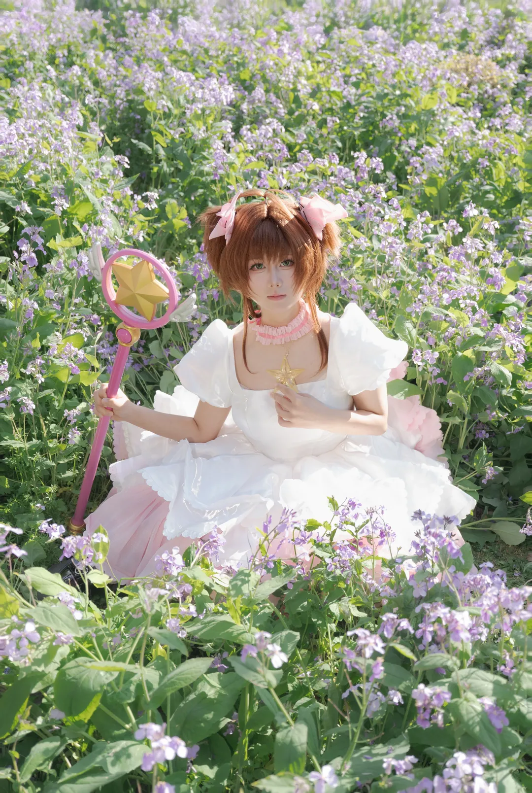 【木之本桜cos】摩卡少女樱生贺，定格春日花海浪漫时刻 - 第 2 张