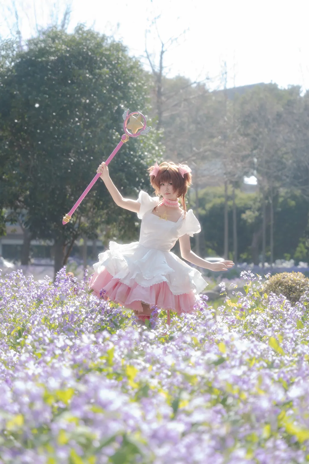 【木之本桜cos】摩卡少女樱生贺，定格春日花海浪漫时刻 - 第 6 张