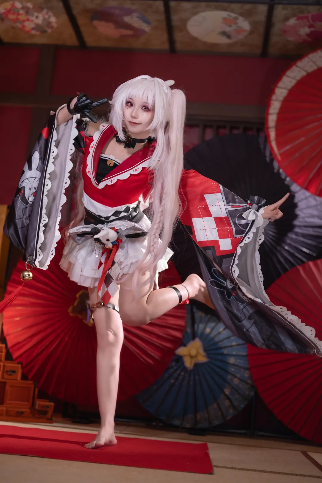 【火花cos】崩坏星穹铁道，和风兔耳红白双马尾的拍摄记录