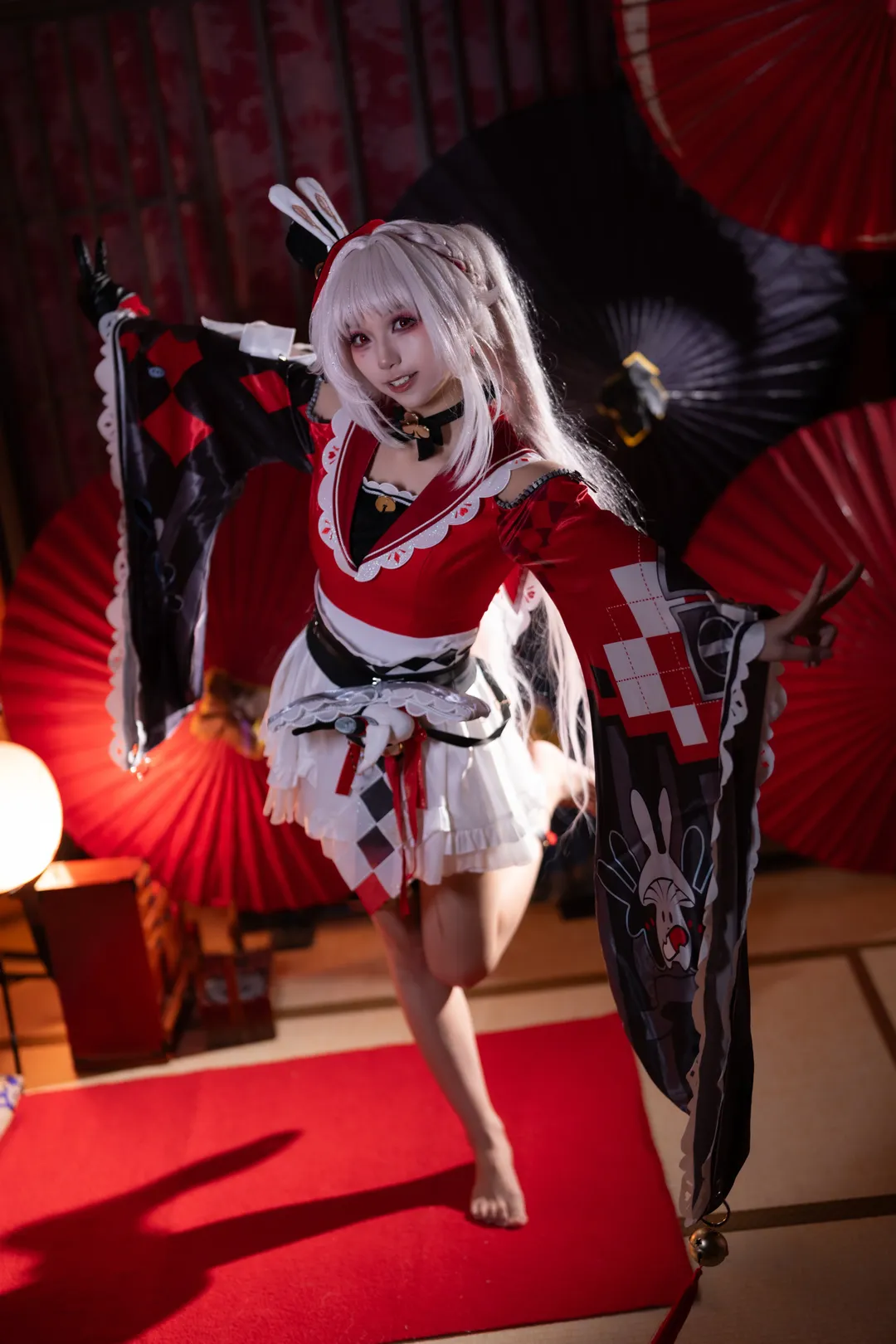 【火花cos】崩坏星穹铁道，和风兔耳红白双马尾的拍摄记录 - 第 4 张