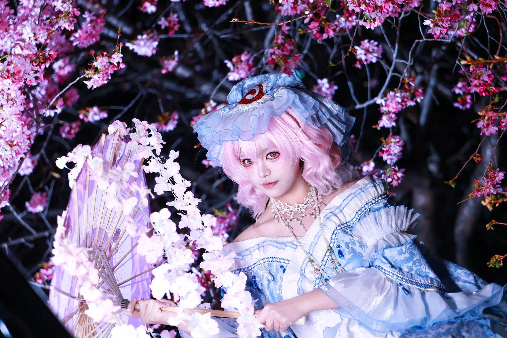 【西行寺幽幽子cos】东方Project夜樱园里的旧日错觉 - 第 2 张