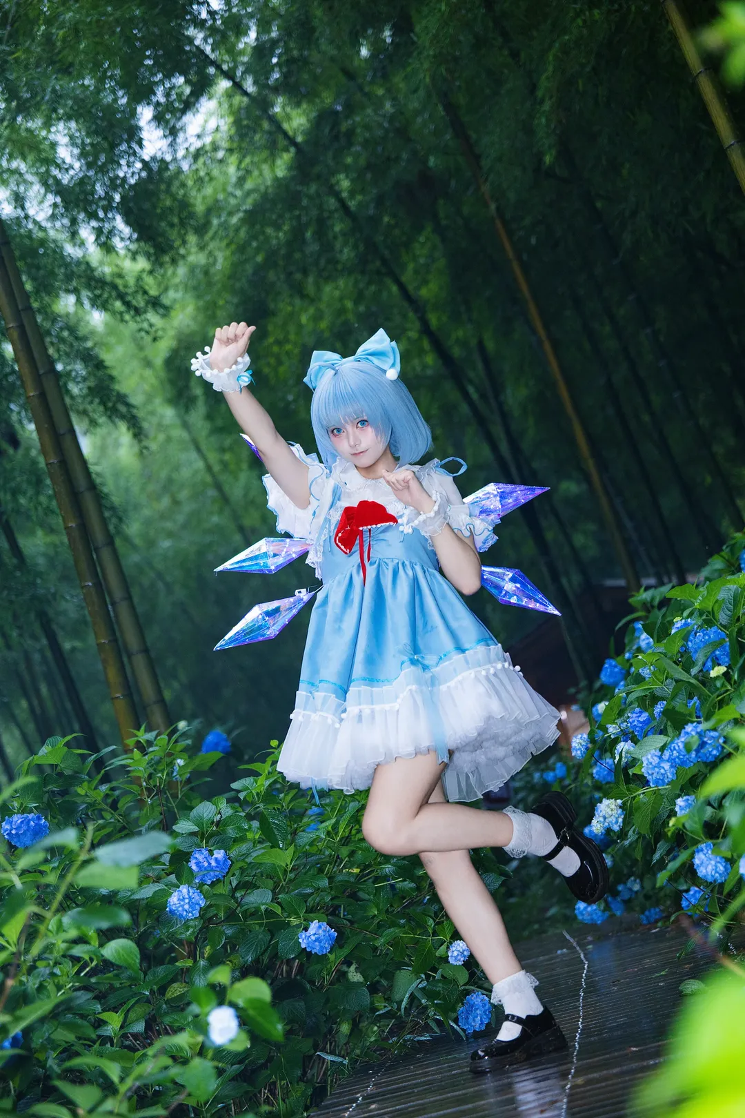 【琪露诺cos】东方Project里的冰之妖精，雨后竹林中的一抹清凉蓝