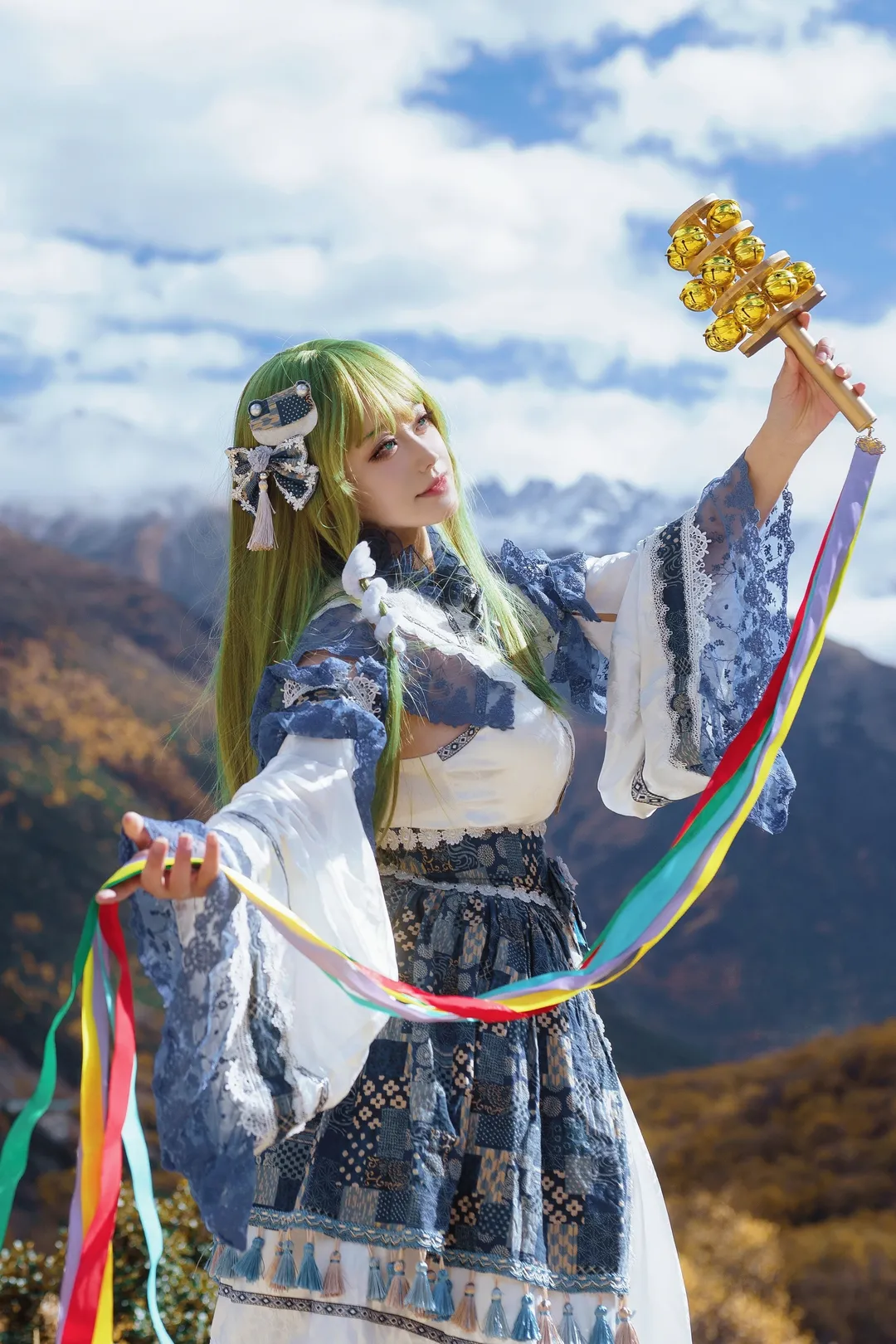 【风祝cos】东方Project的高原旅拍，收集信仰的瞬间