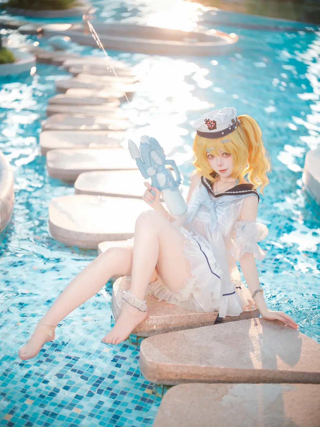 【北白河千百合cos】东方project夏日泳池水枪派对