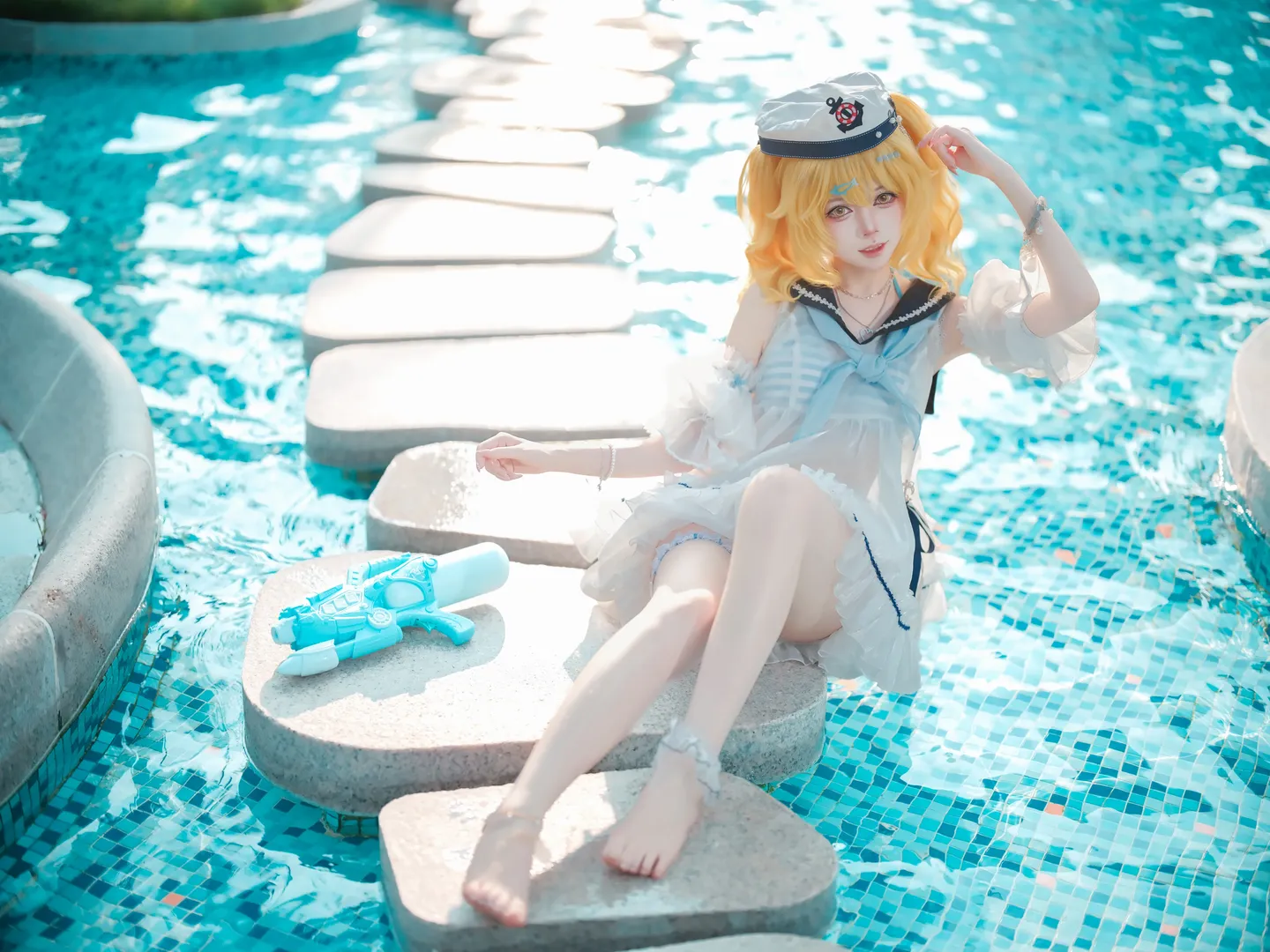 【北白河千百合cos】东方project夏日泳池水枪派对 - 第 7 张