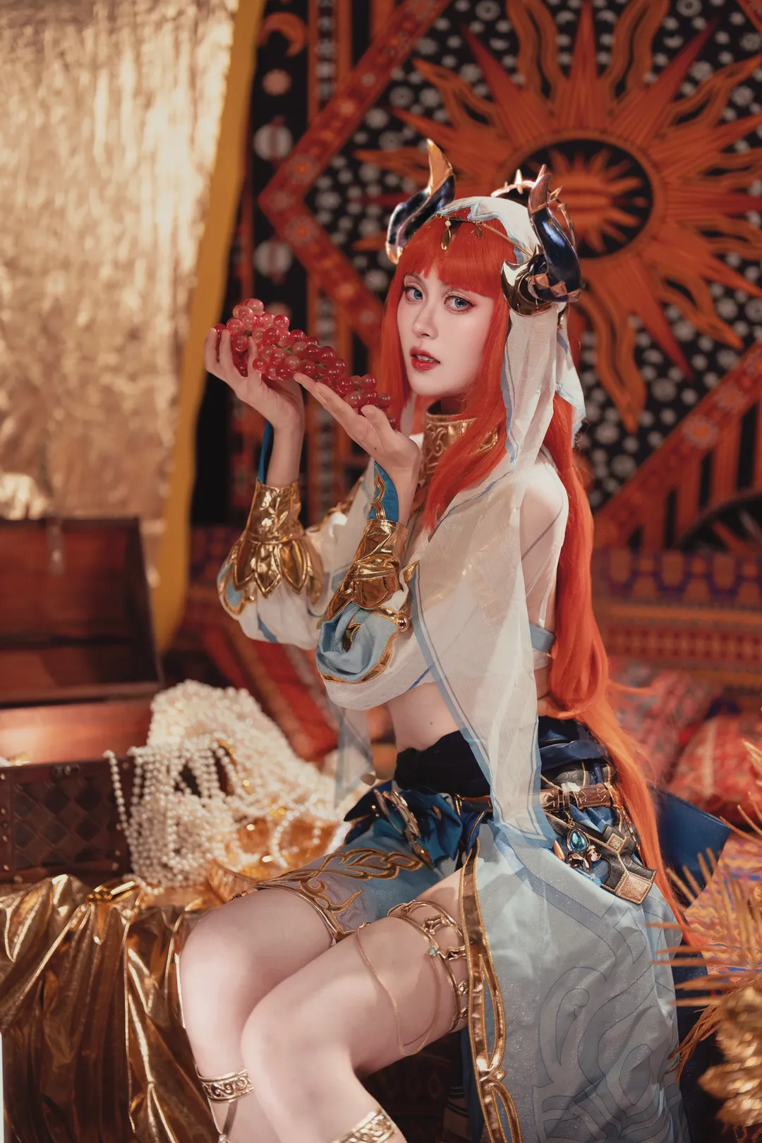 【妮露cos】原神异域少女，躺姿构图与光影层次尝试 - 第 9 张