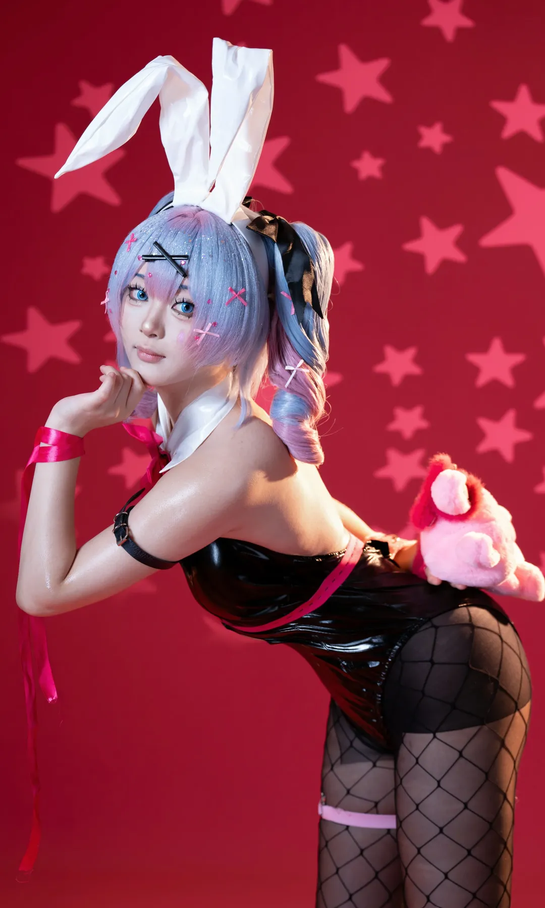 【初音未来cos】兔子洞的暗黑兔女郎，白棚投影正片存档 - 第 8 张