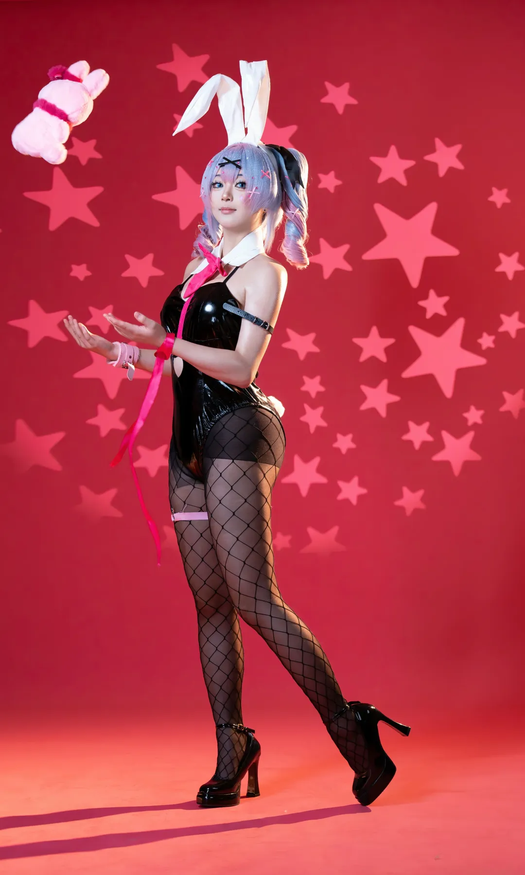 【初音未来cos】兔子洞的暗黑兔女郎，白棚投影正片存档 - 第 9 张