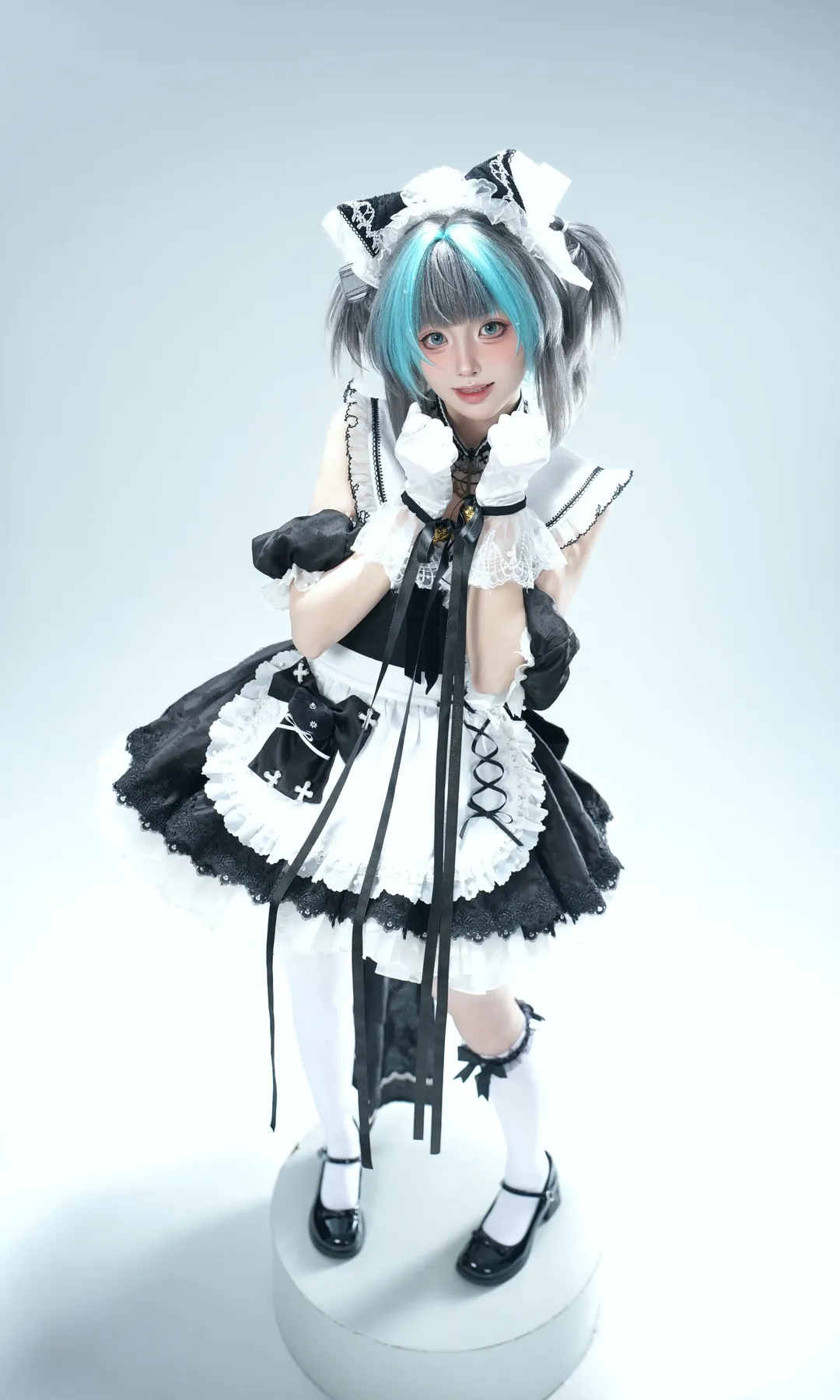 【柴郡cos】碧蓝航线的青衣少女，女仆装棚拍细节分享