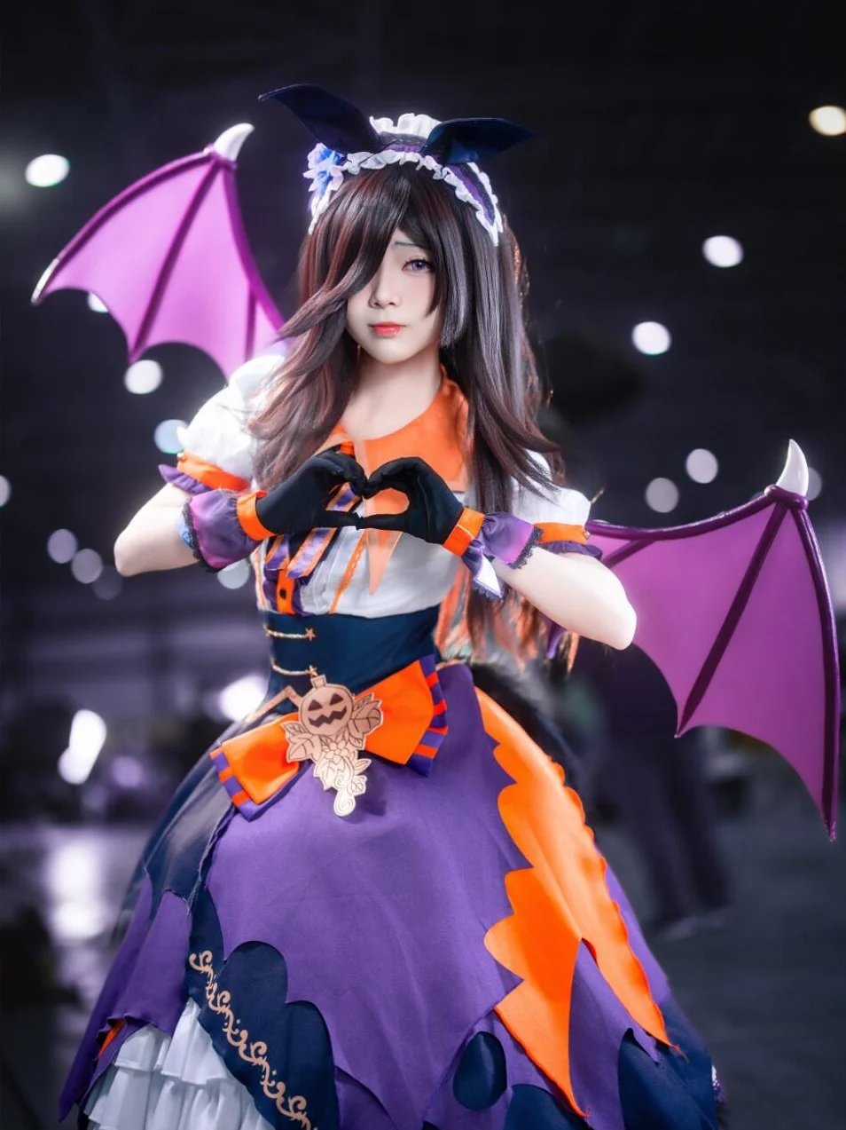 【米浴cos】赛马娘万圣节小恶魔紫裙造型 - 第 2 张