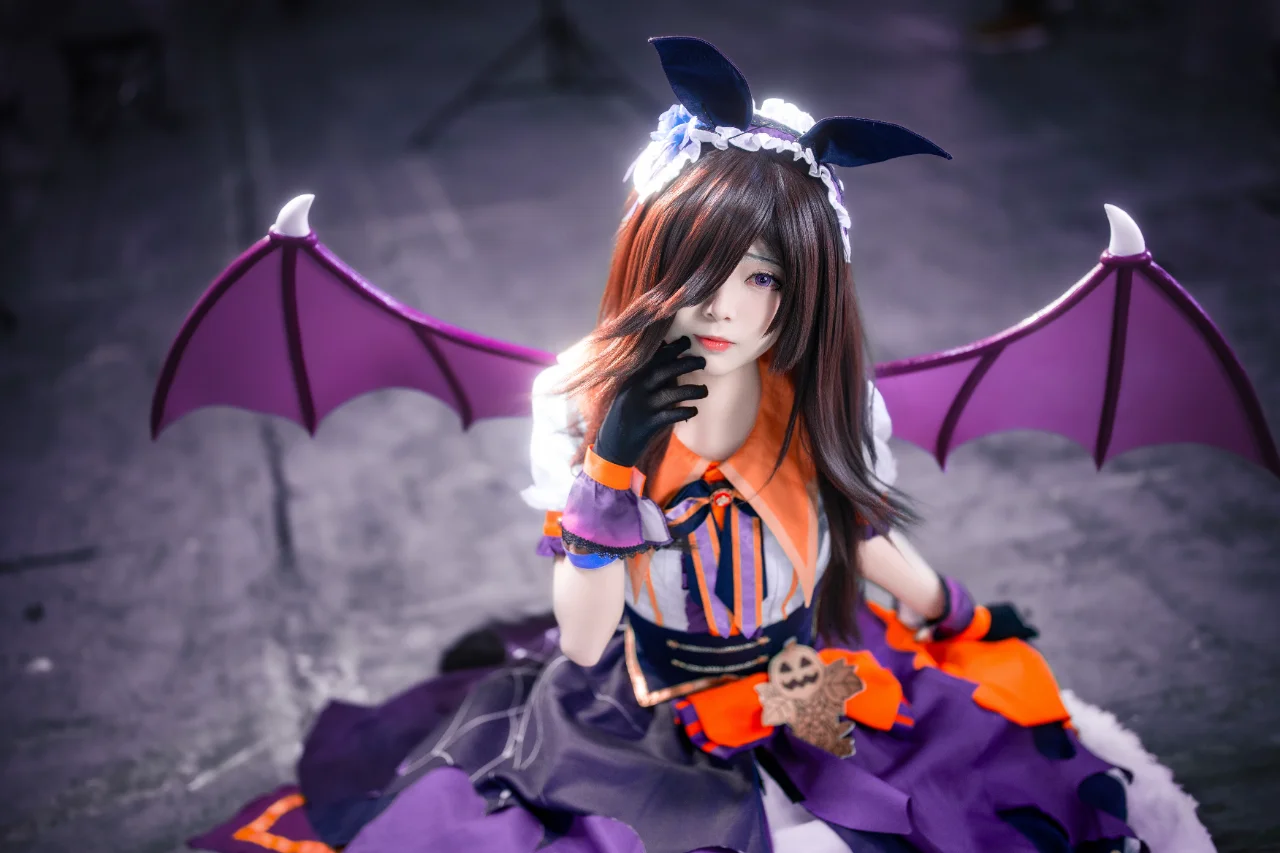 【米浴cos】赛马娘万圣节小恶魔紫裙造型 - 第 5 张