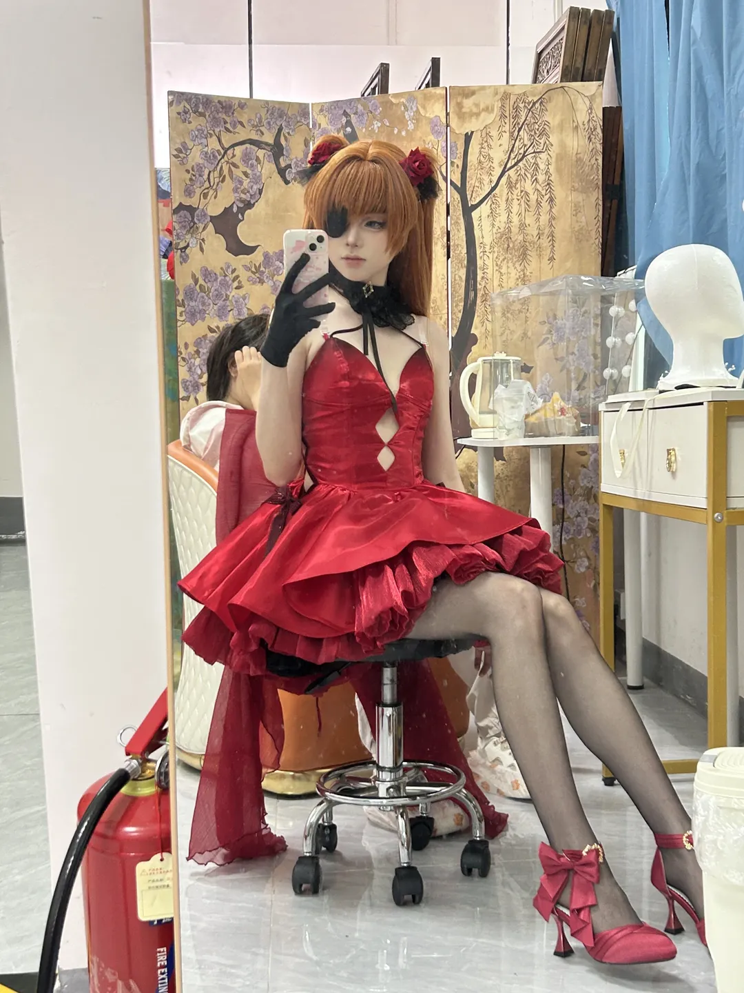 【明日香cos】新世纪福音战士NIKKE联动红裙，真实测评与穿搭分享 - 第 3 张