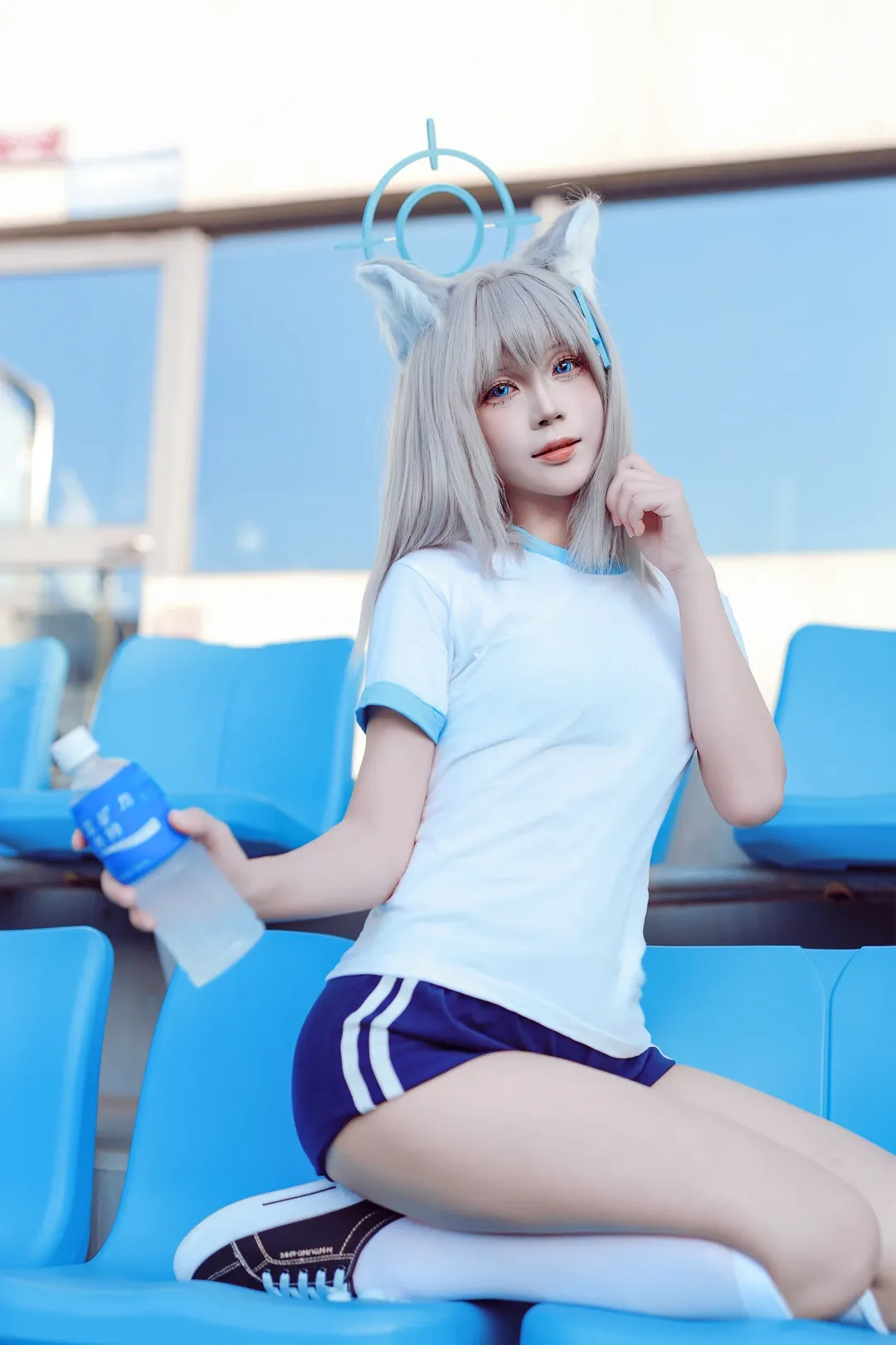 【砂狼白子cos】蔚蓝档案，体育馆里一起开启运动时光吧 - 第 5 张