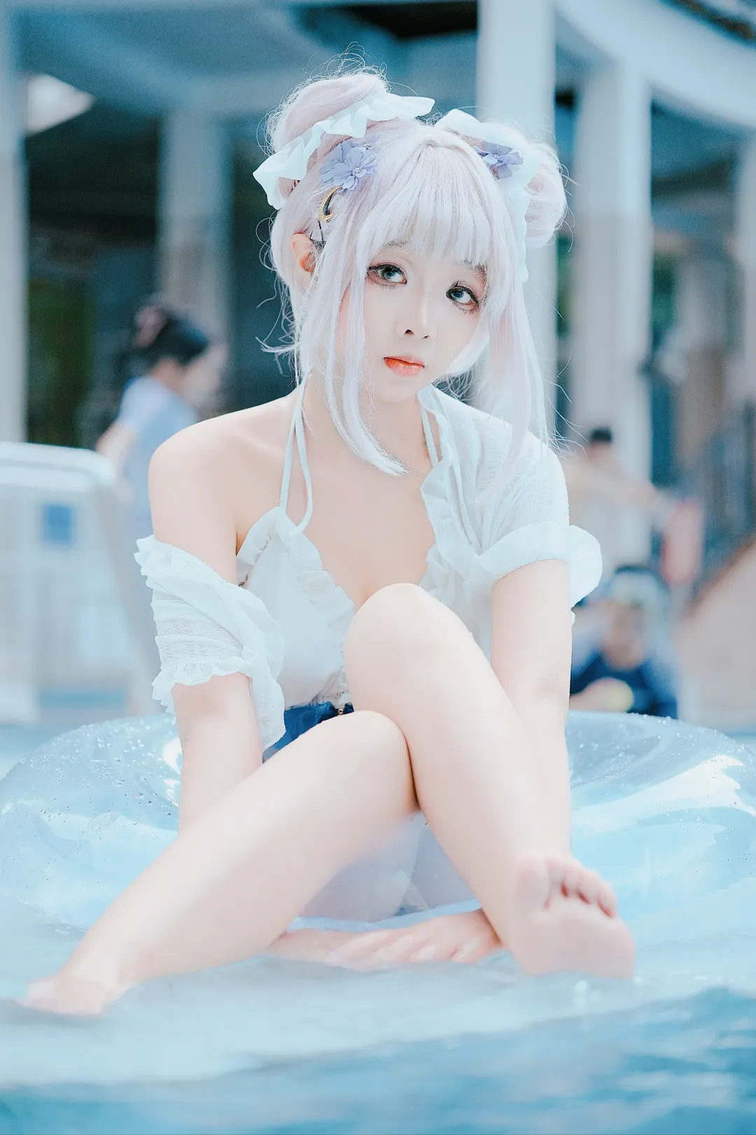 【圣园未花cos】蔚蓝档案的夏日泳池清凉战记 - 第 1 张