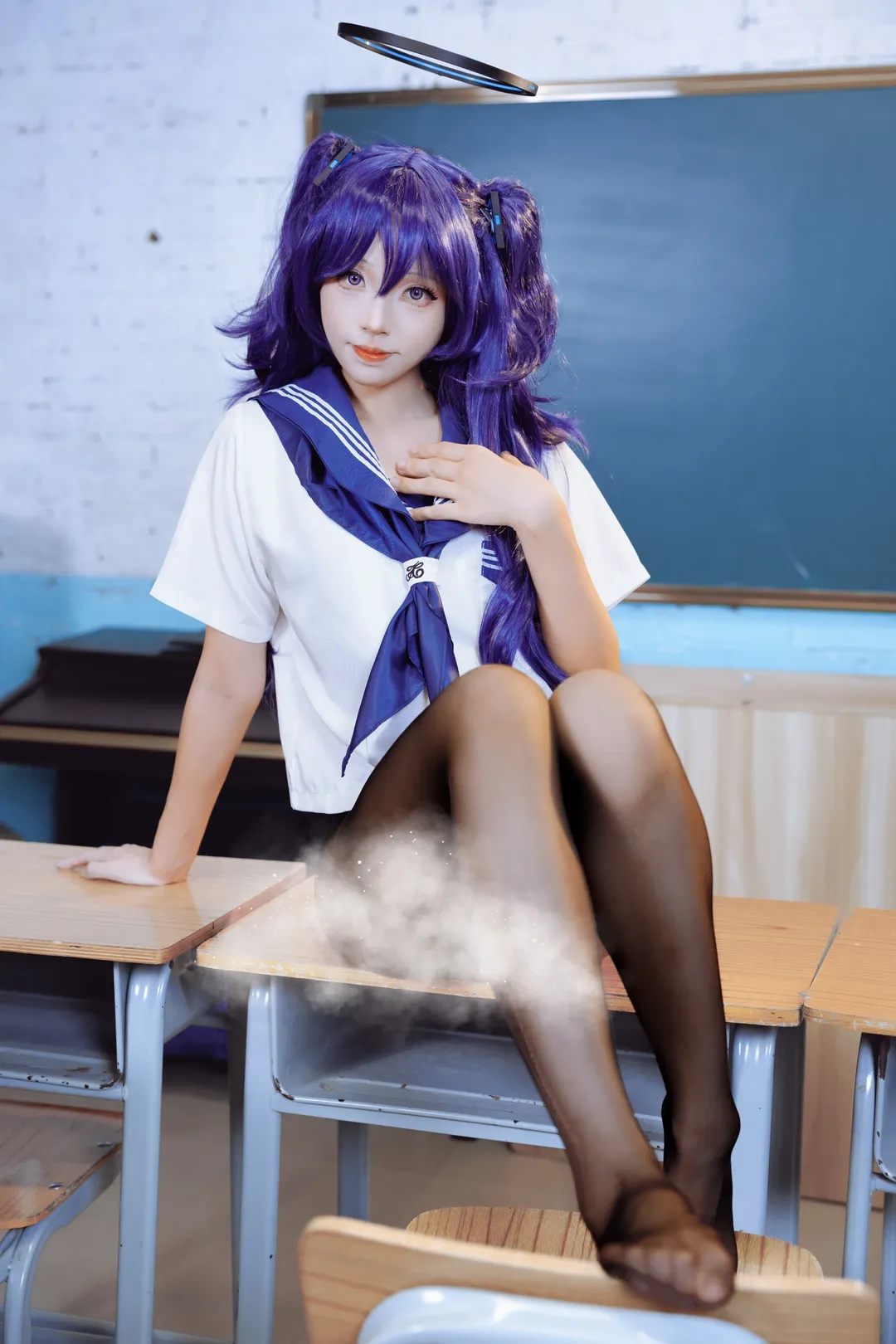 【早濑优香cos】蔚蓝档案水手服校园场景拍摄分享