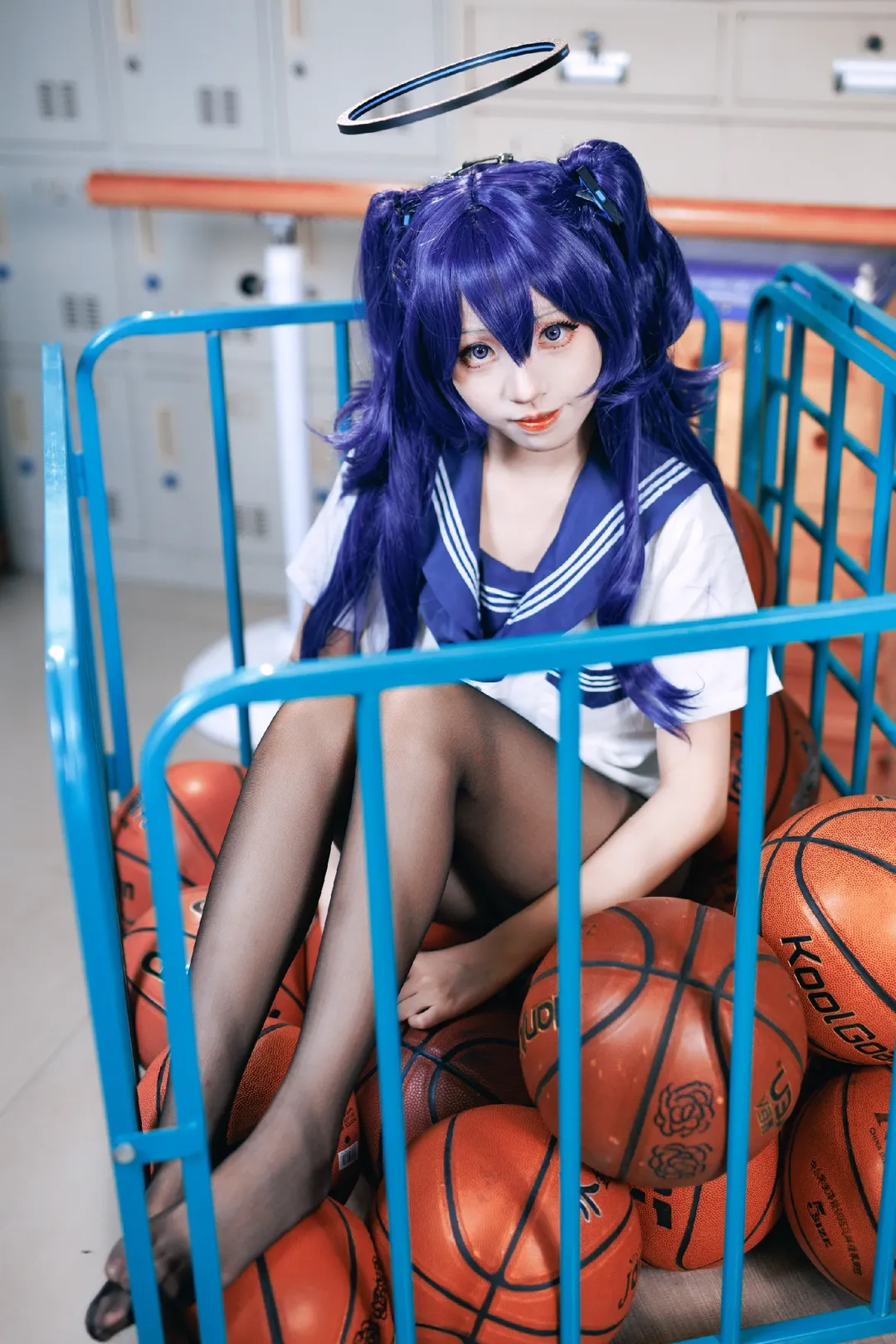 【旱濑优香cos】蔚蓝档案里清爽水手服的校园日常感