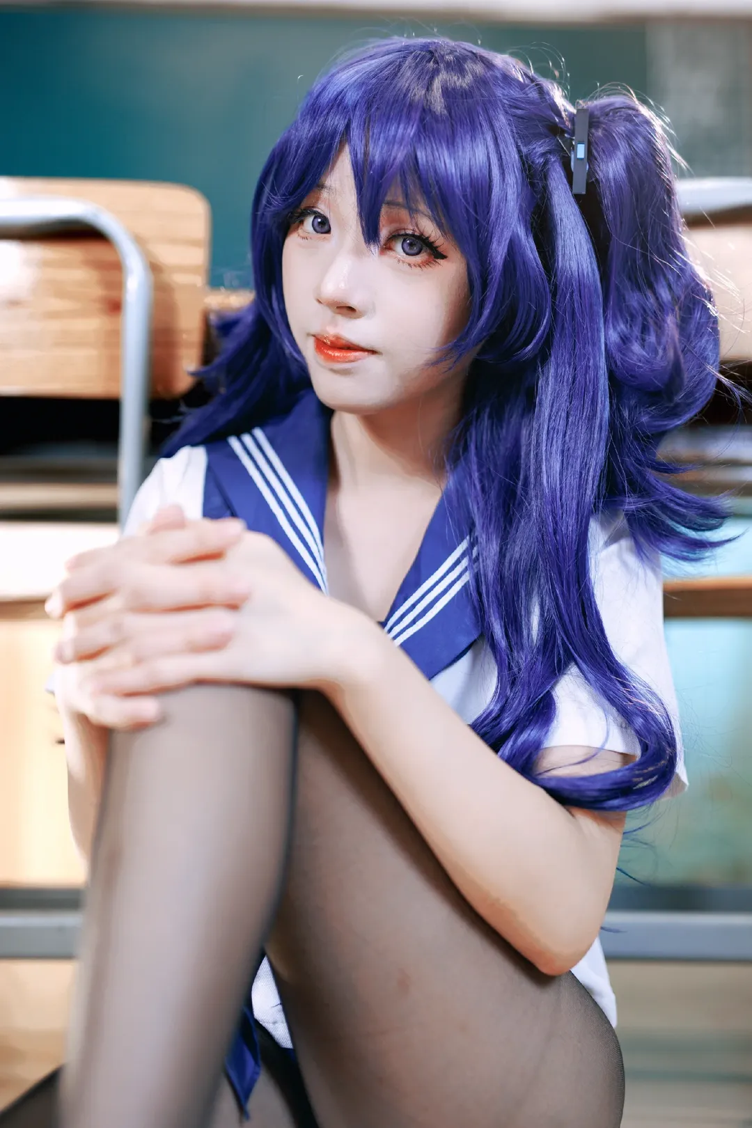 【旱濑优香cos】蔚蓝档案里清爽水手服的校园日常感 - 第 3 张