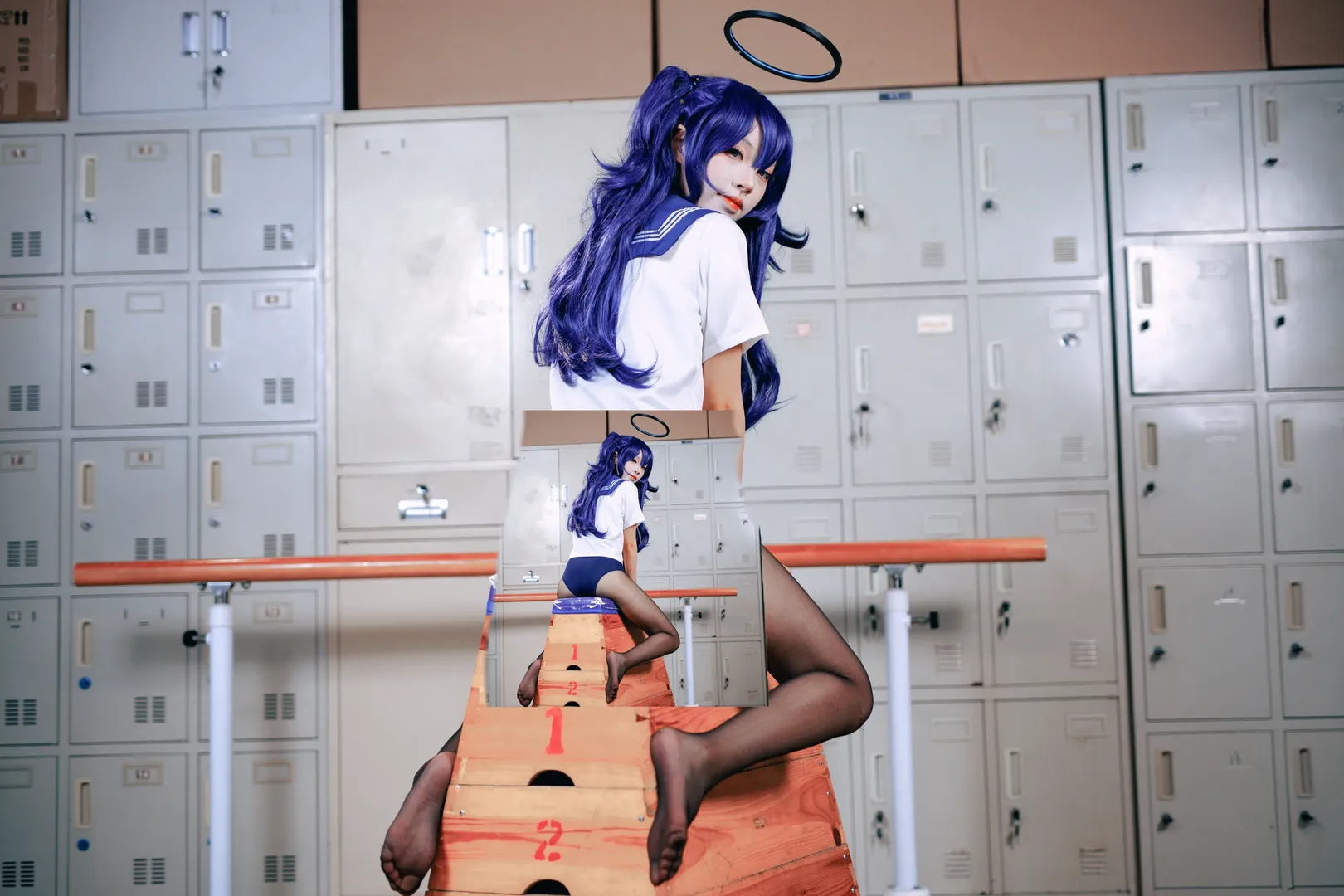 【旱濑优香cos】蔚蓝档案里清爽水手服的校园日常感 - 第 4 张