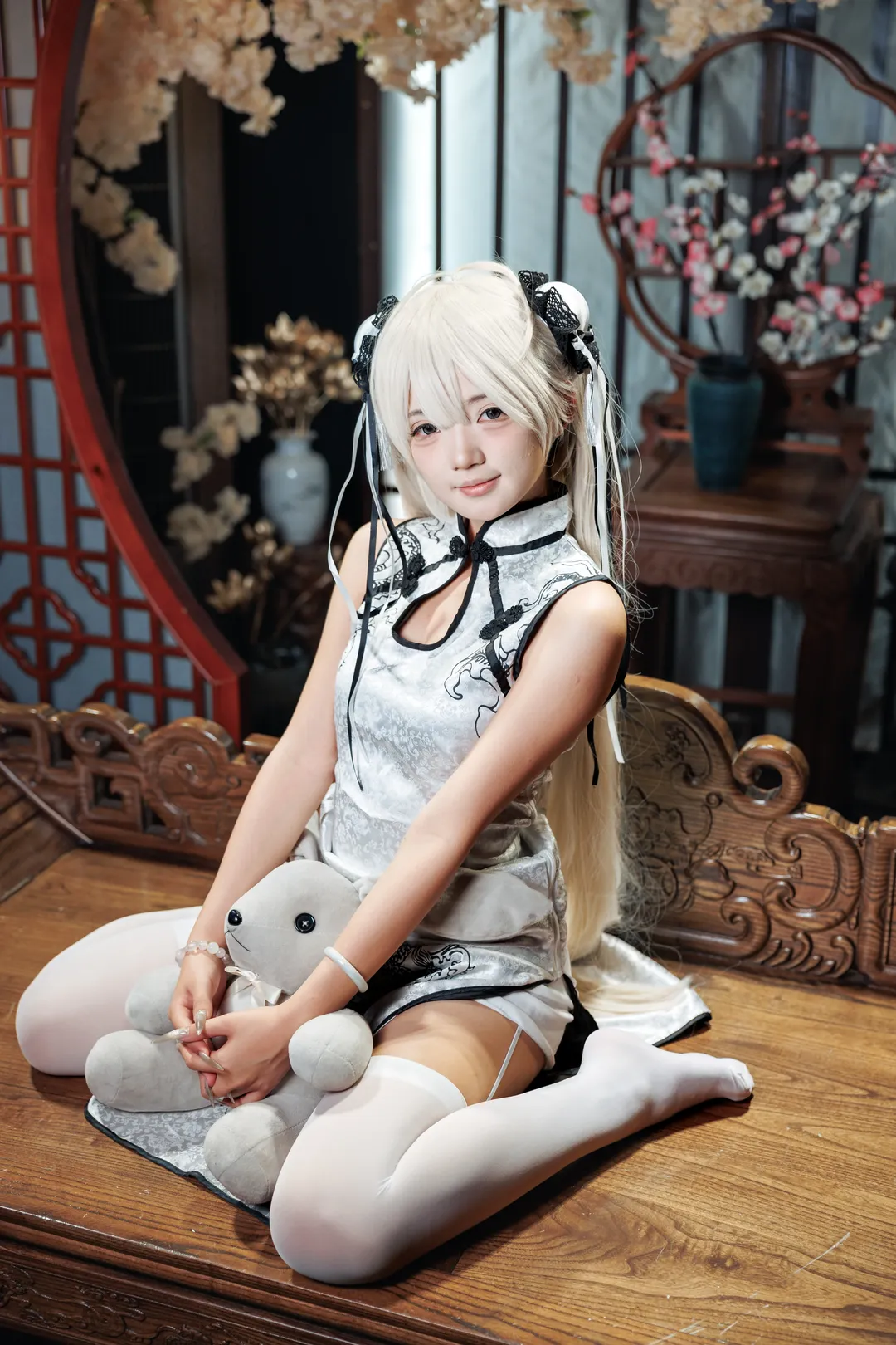 [Kasugano Sora cosplay] Modified Cheongsam and White stockings Charm in Yosuga no Sora - Image 1