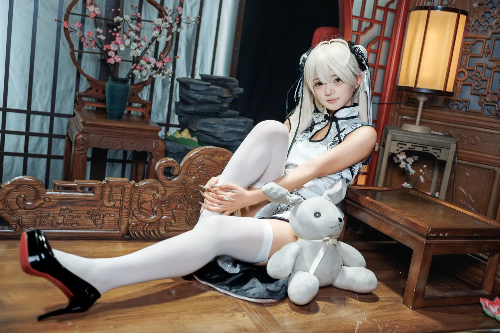 【春日野穹cos】缘之空里的改良旗袍与白丝韵味