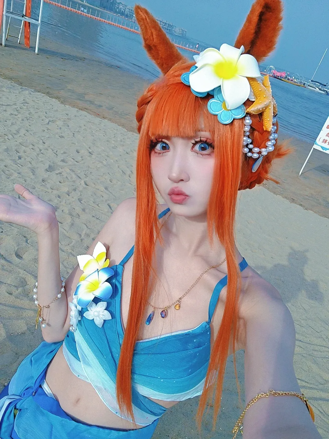 【无声铃鹿cos】赛马娘 海滩边夏日的真实光影 - 第 3 张