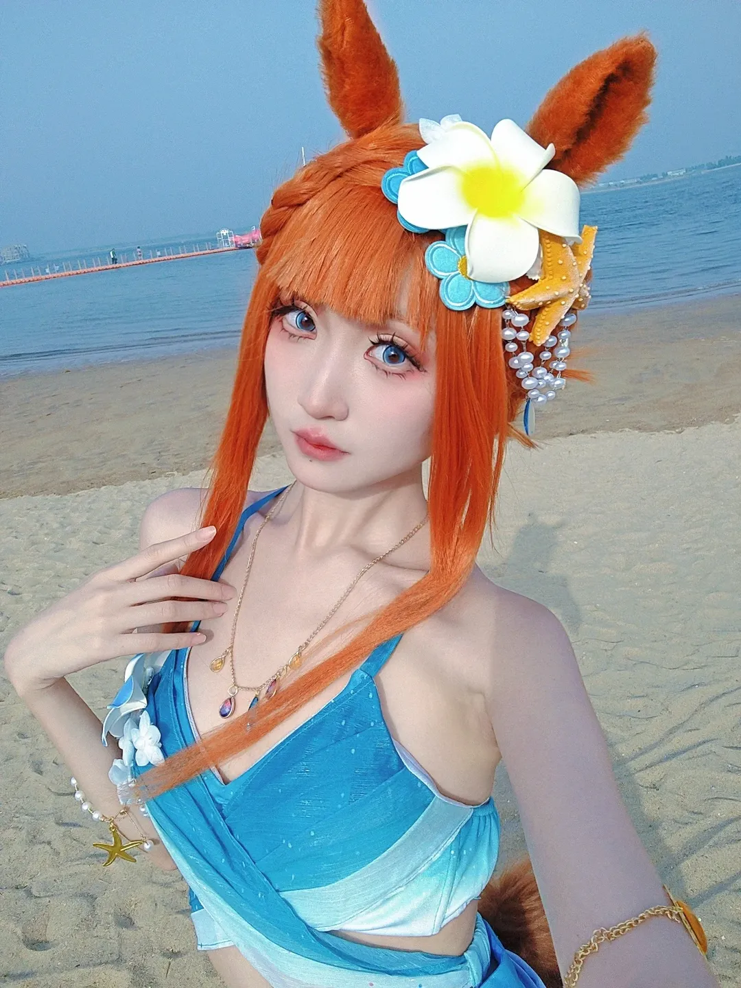 【无声铃鹿cos】赛马娘 海滩边夏日的真实光影 - 第 4 张