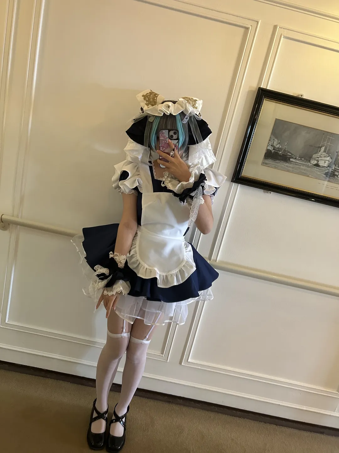 【碧蓝航线柴郡cos】游轮上的自搭女仆猫猫头