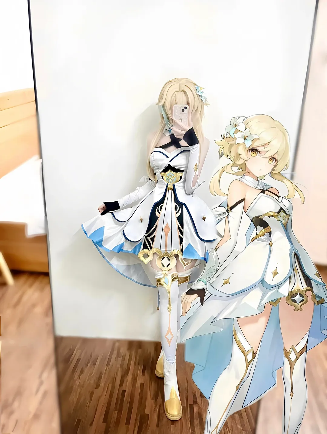【蛍 コスプレ】原神ナタ風の白い戦闘ドレスで、再びテイワットへ - 1 枚目