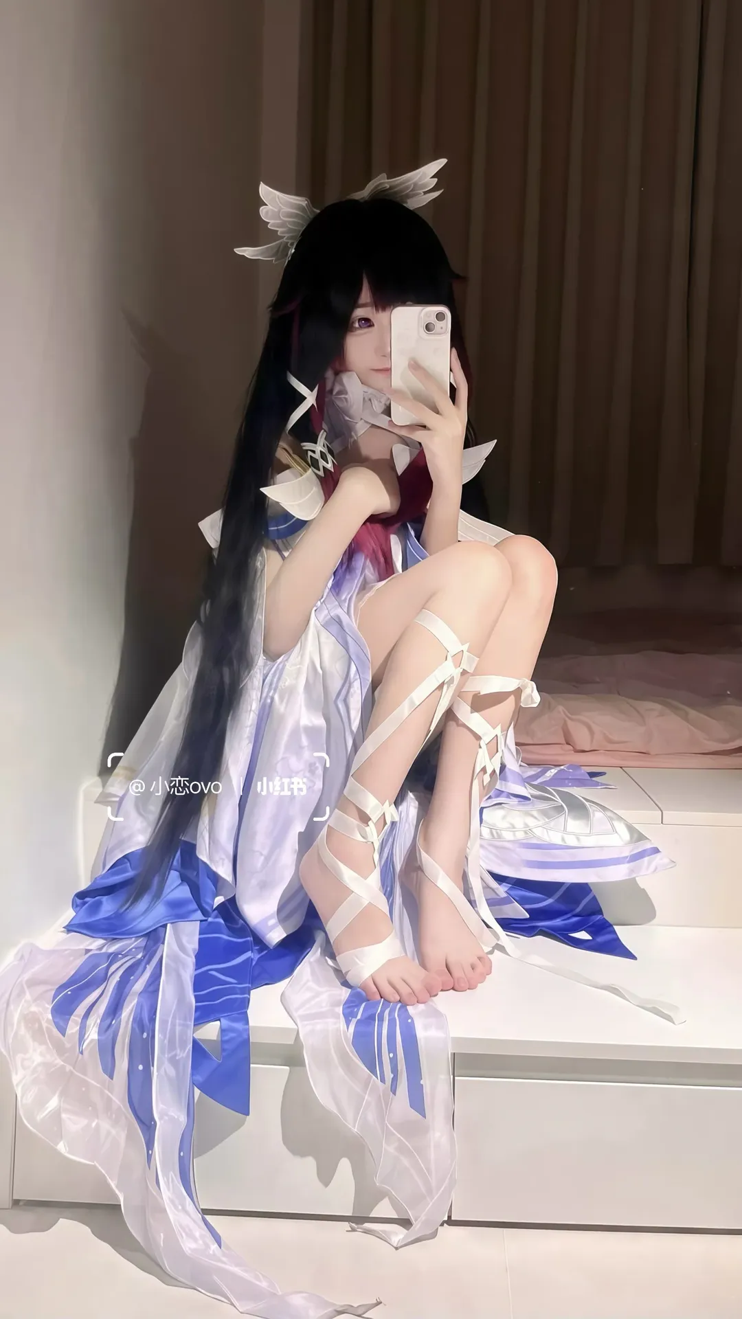 【少女哥伦比娅cos】原神里的一抹纯白与湛蓝 - 第 1 张