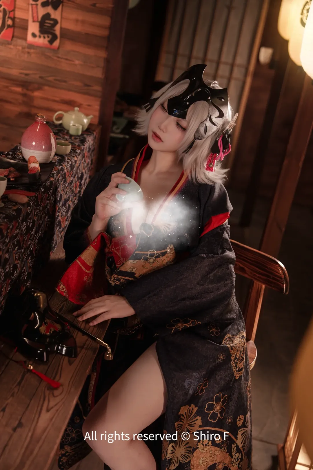 【黑貞cos】fgo花魁造型與紅黑和服的獨特韻味