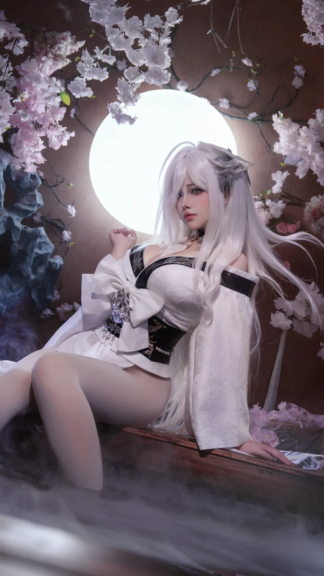 【白凤cos】碧蓝航线的银月白丝与和风幻想